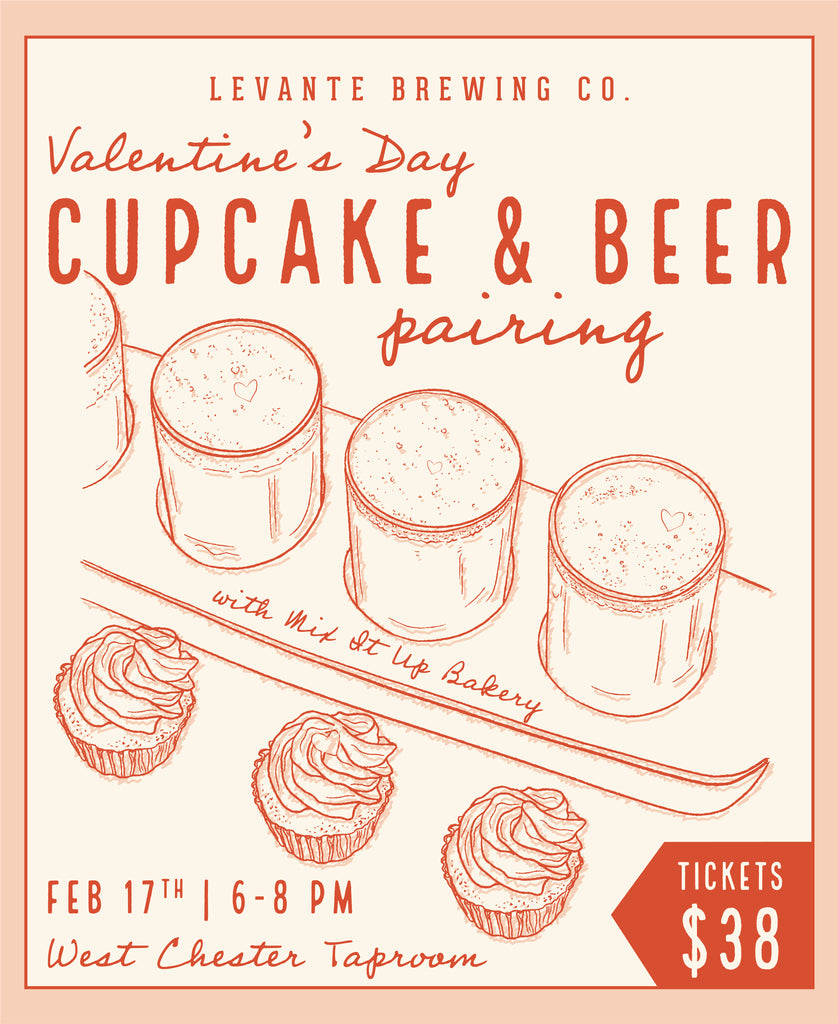 V-day Cupcake & Beer Pairing at the West Chester Taproom SESSION 2  (2/17/25)